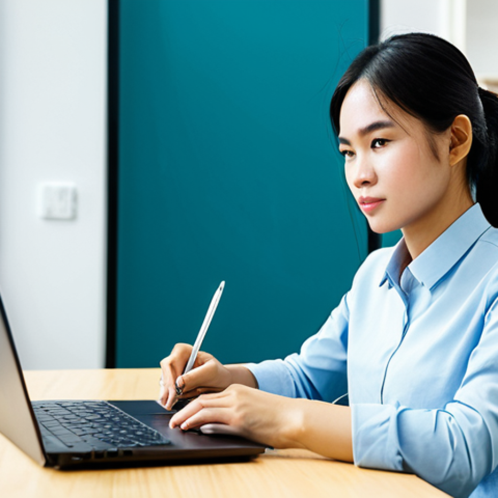 T자형 전문성과 커뮤니케이션 능력 - Young Professional Learning Online**
"A motivated young Vietnamese professional woman, wearing a sm...